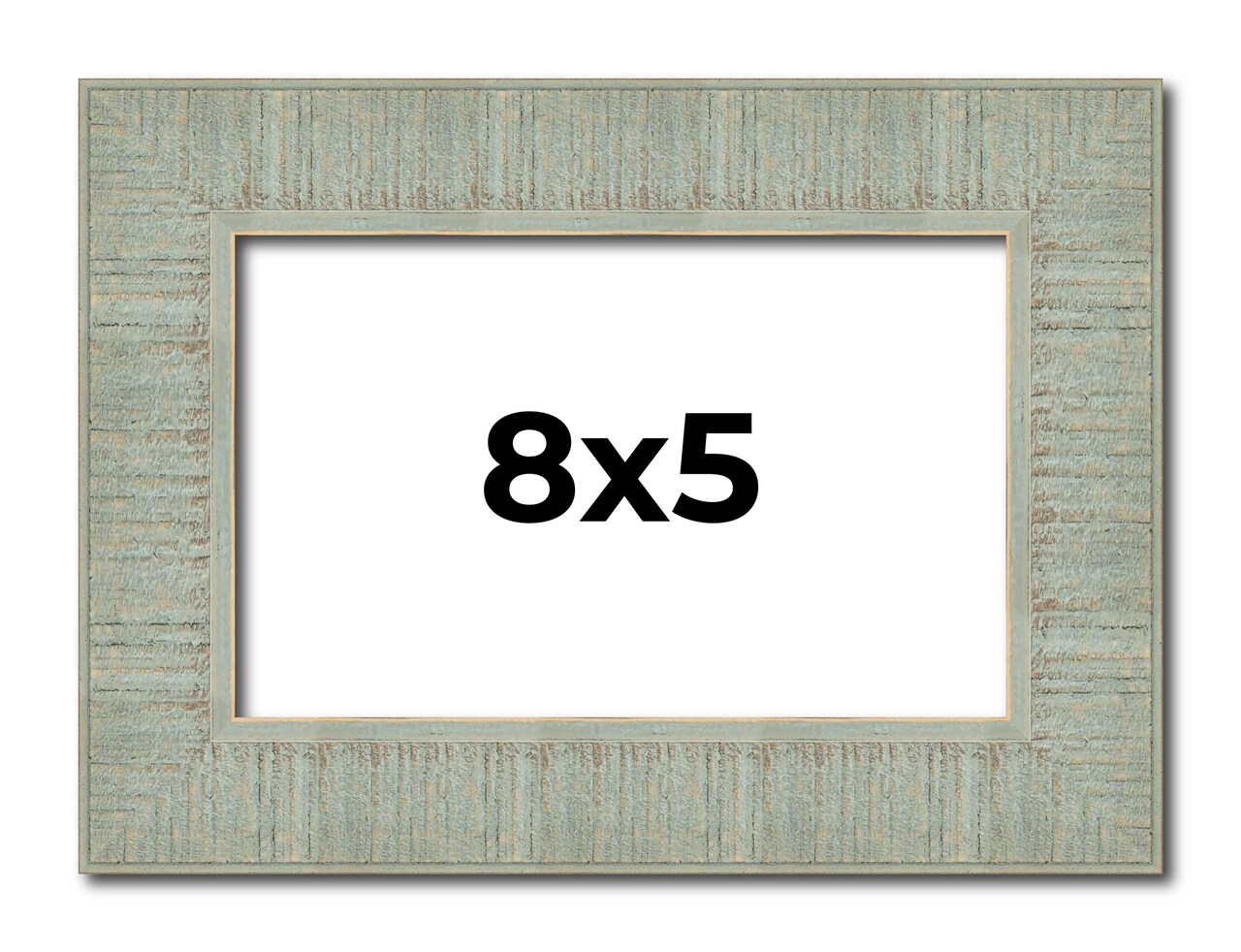 5x8 Sculpted Picture Frame with UV-Resistant Acrylic & Acid Free Backing, Available in 5 Finishes - Black, Blue, Gold, Silver, and White